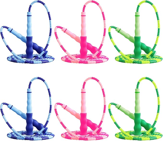 GRAWUN Jump Rope For Kids, Soft Beaded Jump Rope, Adjustable Length Tangle-Free Segmented Soft Beaded Skipping Rope,for Women, Men and Kids Keeping Fit, Workout and Weight Loss