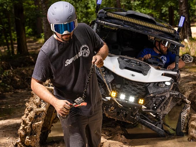 SuperATV Black Ops 4500 lb Winch with Winch Mounting Plate Compatible with Yamaha Viking/EPS/VI (See Fitment) | Complete Yamaha Viking Winch Kit Ready for Install