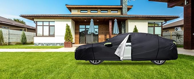 Car Cover Custom Fit for Honda Civic 1991-2025,Toyota Corolla 2000-2025,6 Layers Truck Cover Waterproof All Weather for Automobiles,Outdoor Full Exterior Cover,Rain, Sun, Wind Protection,Black