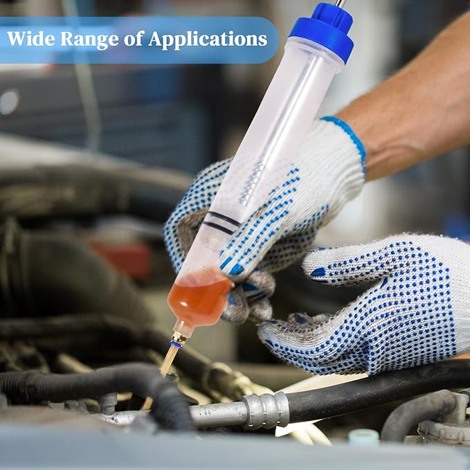 Gisafai 500cc Fluid Extractor Automotive Pump Manual Oil Extractor Pump Syringe for Gasoline Hand Cleaner for Power Steering, Hydraulic Fluid(Blue)