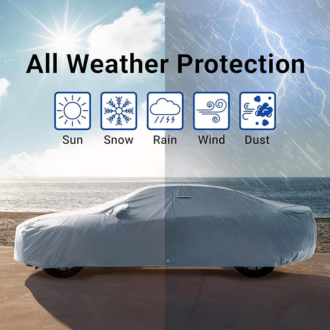 iCarCover Custom Car Cover for 2003-2025 Nissan Z, 370Z, 350Z, Waterproof All-Weather Rain Snow UV Sun Protector Full Exterior Indoor Outdoor Car Cover with Strap