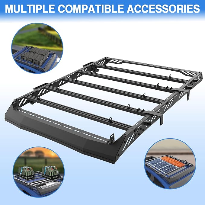 Heavy Duty Roof Rack Compatible with 2024 Toyota Tacoma (4th Gen) Double Cab 4 Doors, No Drilling Installation
