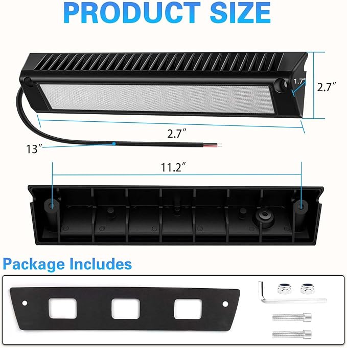 SKTYANTS 13" Exterior LED Flood Lighting Fixture, led rv Light Exterior Lights, 6000K Super Bright, 12V/24V DC, High Lumen Output Low Current Draw, IP 67 Waterproof for RV Boat