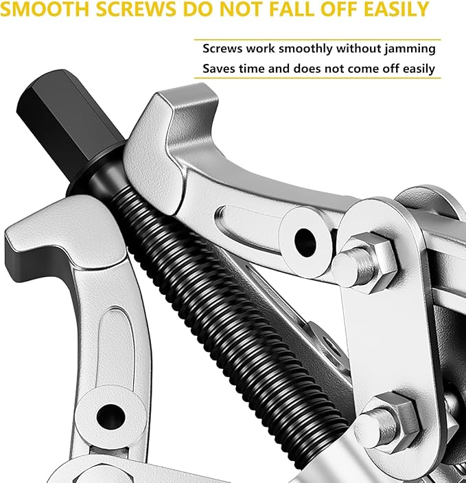 Heavy Duty 3 Jaw Gear Puller, 10'' 12'' 14'' 16'' 2 Jaw or 3 Jaw Pulley Puller Tool, Ideal for pulling hubs, flanges, gears, pulleys, flywheels, and bearings off of shafts, Carbon Steel Pulling Horse(