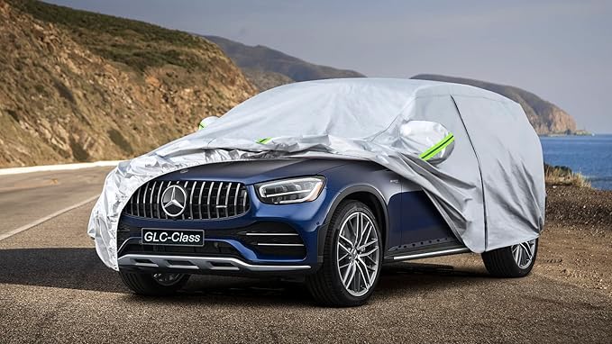 Koukou SUV Car Cover Custom Fit Mercedes Benz GLC 300 350 from 2015 to 2025, Waterproof All Weather for Automobiles, Sun Rain Dust Snow Protection.