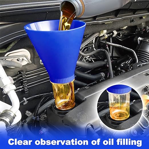 Locking Oil Funnel Engine Oil Funnel Oil Filter Funnels Oil Change Tools Threaded Locking No-Spill Tool Screws Directly Into Filler Fast and Easy Oil Change with No Mess