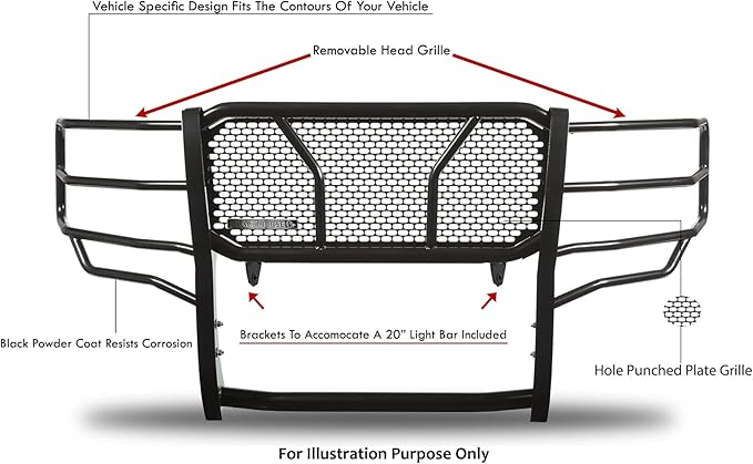 Black Horse RUGGED Heavy Duty Grille Guard Modular Black Compatible with 2021-2024 Ford F-150-RU-FOF116-B