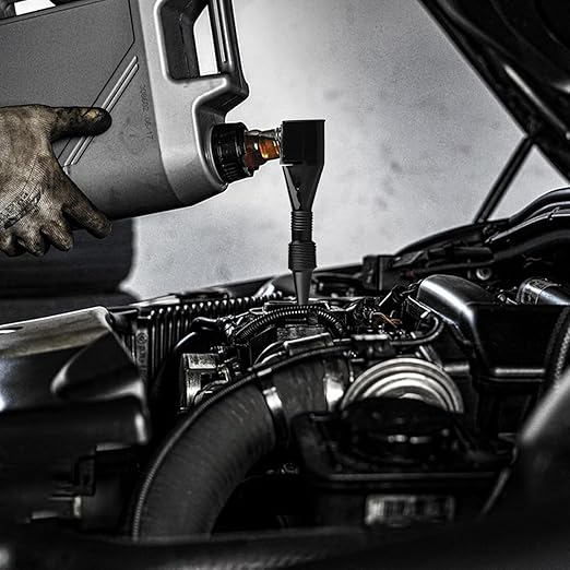 4 PcsOil Funnel Kit,Car Oil Funnels for Automotive Use,Flexible Oil Funnels,Wide Mouth Automotive Flex Funnel with Hose&Mesh Screen Filter for Car Motorcycle Engine Oils Gasoline Diesel Water Liquid