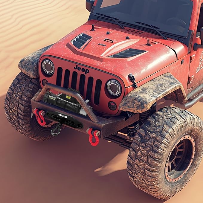 CALLIERT Winch 13000 lb. Load Capacity Electric Winch Kit 12V Synthetic Rope, with Wireless Handheld Remote and Corded Control Recovery Waterproof IP66 Off Road Winch for Jeep, Truck, SUV