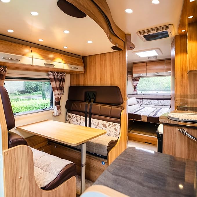 RV LED Ceiling Light,12v RV Lights Interior,4.5 inch Low Profile Puck Light for RV Interior, Camper, Trailer, Boat and Motorhome (Pack 4)