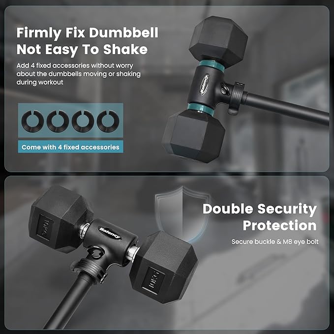 Dumbbell Converter, Convert Dumbbells to Barbell, Dumbbell Barbell Converter Bar, Balency Barbell Bar for Home Gym Workout, Adjustable Weight & Up to 200LB Capacity Weight Barbell for Weight Lifting