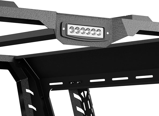 22" High Overland Bed Racks Truck Cargo Carrier Compatible with 2020-2026 Gladiator JT with LED Lights and Bed Rails, Full-Size Truck Rear Ladder Rack Back Cross Bars