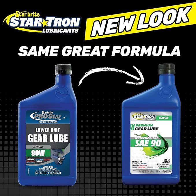 STAR BRITE Star Tron Hypoid 90W Lower Unit Gear Lube - Ultimate Marine Grade Lubricant for Outboard Motors & Stern Drives - 32 OZ (027132)