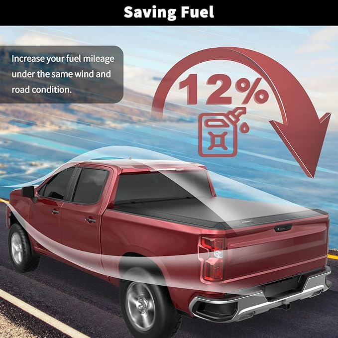 Soft Roll Up Truck Bed Tonneau Cover Compatible for 2022 2023 2024 2025 Ford Maverick 4.5FT 54.4Inch