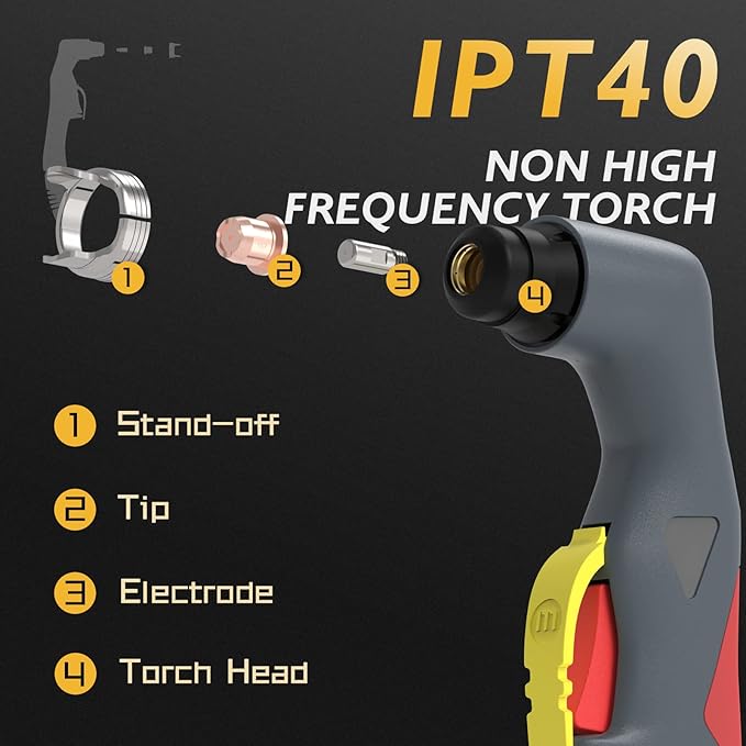 TOOLIOM 50A Non High Frequency Plasma Cutter Non-Touch Pilot ARC 110/220V Dual Voltage Cutting Machine 1/2" Clean Cut