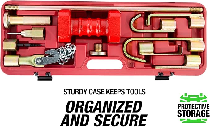 OEMTOOLS 25922 Dent Puller Kit, 10-Piece Drop Forged Steel Dent Removal Kit For Cars, Includes 12 lb. Slide Hammer, Hooks, Drivers, Fasteners, And Tools