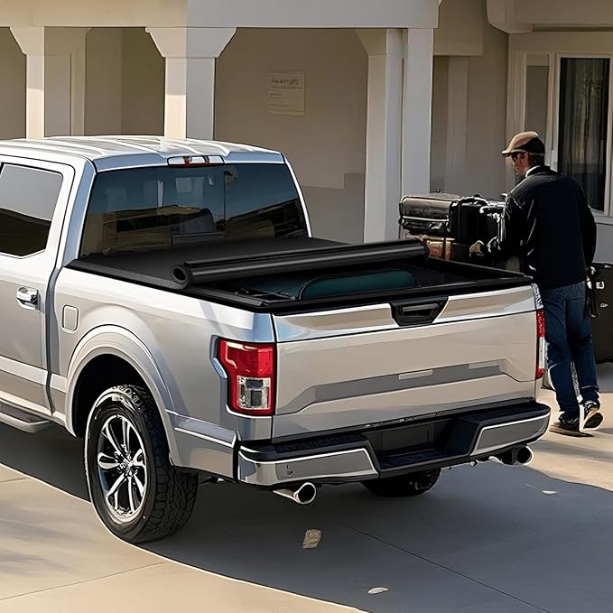 PZ Soft Roll Up Truck Bed Tonneau Cover Compatible with 1999-2006 Chevrolet Chevy Silverado GMC Sierra 1500 2500 3500 HD 8 ft Long Bed Fleetside(07 Classic Body only)