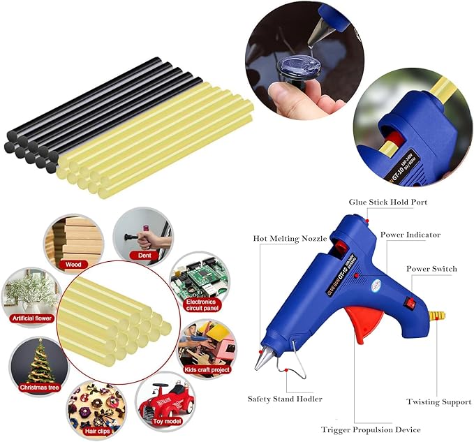 Super PDR 74PCS Car Dent Repair Kit, Small Dent Puller Kit, Adjustable Metal Dent Remover Tools with 58PCS High Viscosity Pull Tabs for Auto Body Large & Small Dents, Door Ding, Hail Damage