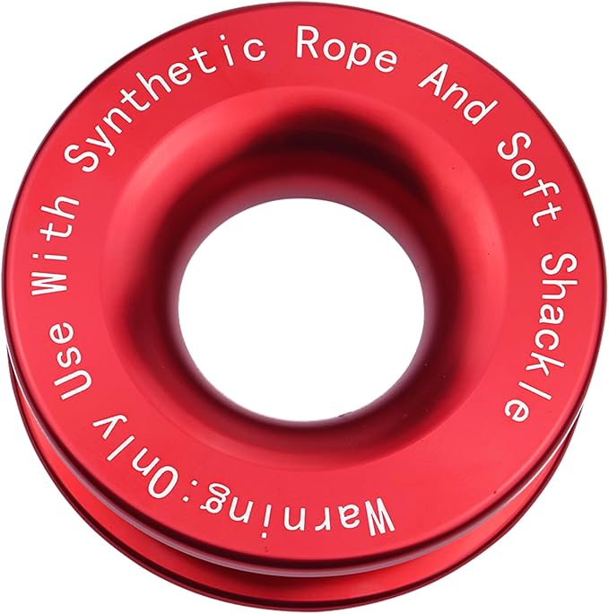 Recovery Ring 66,000 lbs for Winch Snatch Compatible for SUV UTV ATV Off-Road Vehicle and Truck Pulley Towing Ring for Synthetic Rope and Soft Shackle - Red