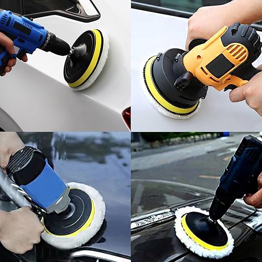 Car Foam Polishing Buffing Kit, Polishing Buffing Pads, Wool Pads, Polishing & Buffing Wheels, for Headlights & Body Foam Wax & Buffer Kits (6)