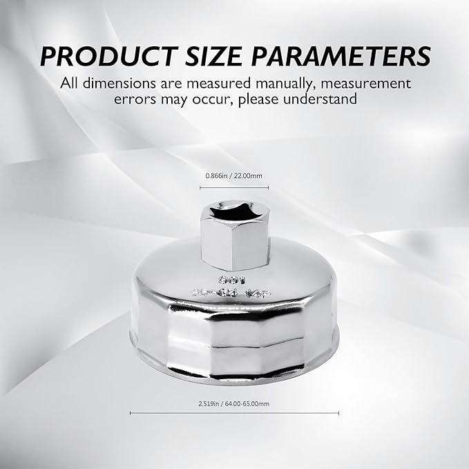 64mm/2.5Inch Inner Diameter 14 Flutes Oil Filter Wrench, Compatible with Wix 57356 15400-PLM-A02 Oil Filter, Compatible with Honda Accord Acura Civic CRV Nissan Sentra, Tool For Car Users