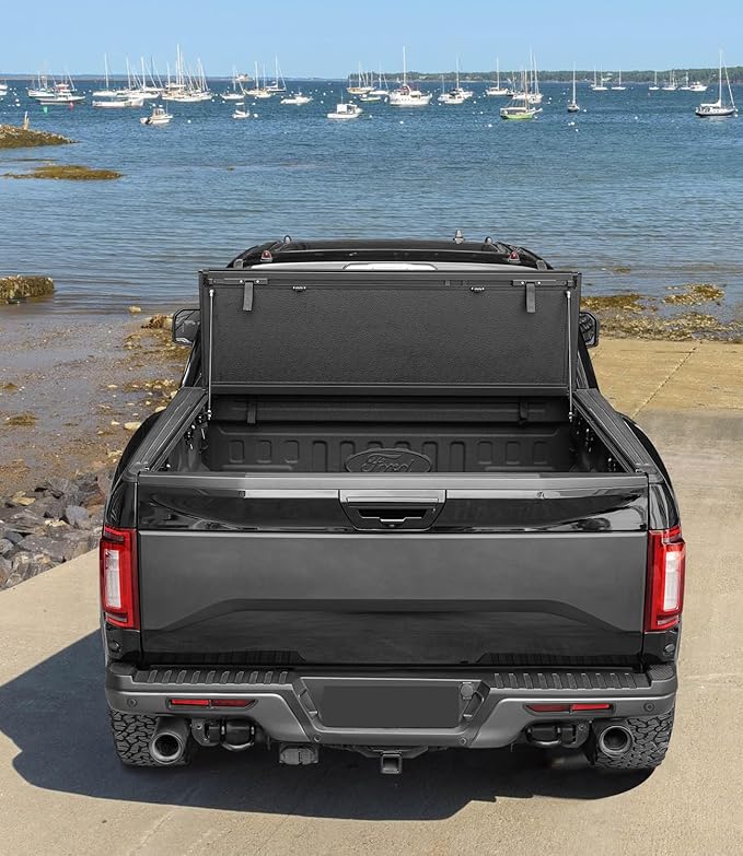TIPTOP FILP Up Hard Folding Tonneau Cover Fits 2020-2025 Chevy Silverado/GMC Sierra 2500 HD/3500 HD with 6.9ft Bed (82.2in) | Lightweight FRP, Low-Profile Waterproof Truck Bed Cover G3