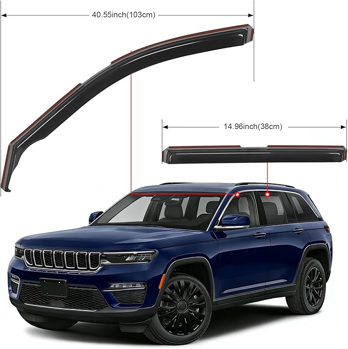 Nilight in Channel Rain Guards for Jeep Grand Cherokee L 2021 2022 2023 2024 Window Deflectors, Vent Window Visors-4PCS
