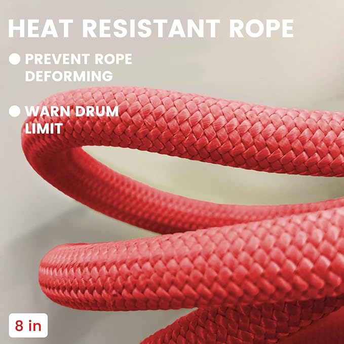 Synthetic Winch Rope Extension 3/8 inch x 80 feet with 24,000 Lbs Strength, Protective Sleeve, Heavy Duty Hook and Safety Pull Strap for Off Road Vehicle SUV Gray