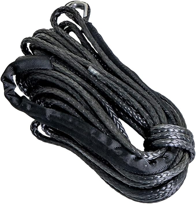 SuperATV 50 ft. Synthetic Winch Rope Replacement - For 3500 lb. Winch - Black