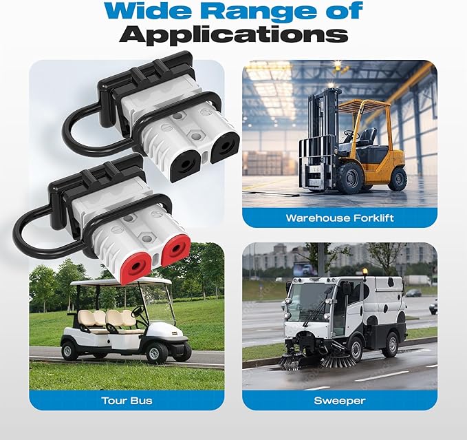 Anderson Connector,120A 4-6AWG Battery Quick Connect 12V-36V Anderson Plug Battery Cable Quick Connect Disconnect Plug Winch Wiring Kit for Cable RV Truck Winch (2 Pack)-Gray