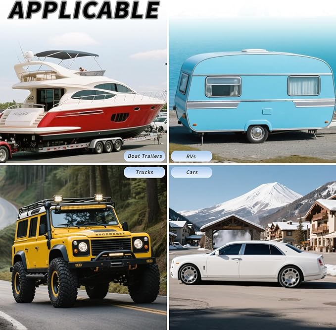 Vacallity RV Wheel Chocks for RV Tire Chock Block Camper Travel Trailer Car Truck, Upgrade Rubber Wheel Chocks with Rope,Easy to Use,Wheel Immobilizers & Chocks (2pair4pack)