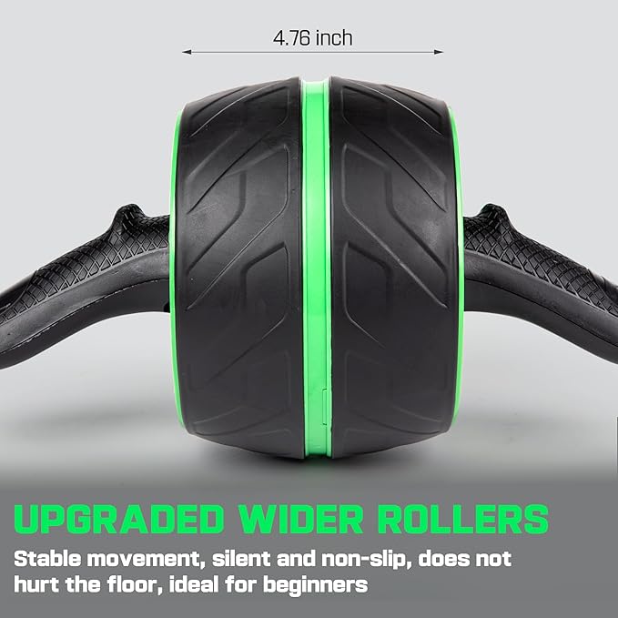 Ab Roller Wheel with Knee Pad Mat,Automatic Rebound Abdominal Wheel Abs Workout Equipment,Home Gym Equipment,No Noise Ab Wheel for Men&Women Abdominal