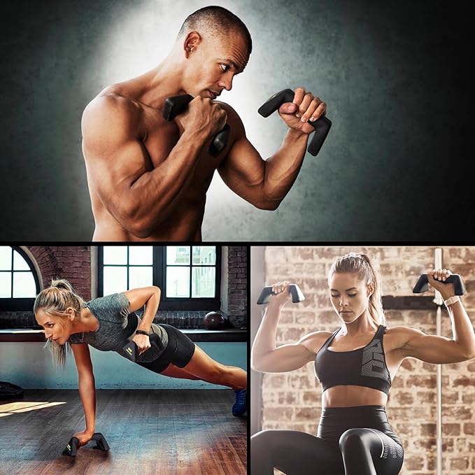 Push Up Handles with Ergonomic Handles and 4lb weight-Non-slip Parallettes Bars for Home Fitness Training, Push Up Stands Handle Perfect for Floor Workout Exercise