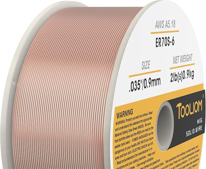 TOOLIOM ER70S-6 .035"(0.9 mm) Mild Steel MIG Solid Welding Wire on 2-Pound Spool Compatible with TL-200M Pro and TL-250M Pro