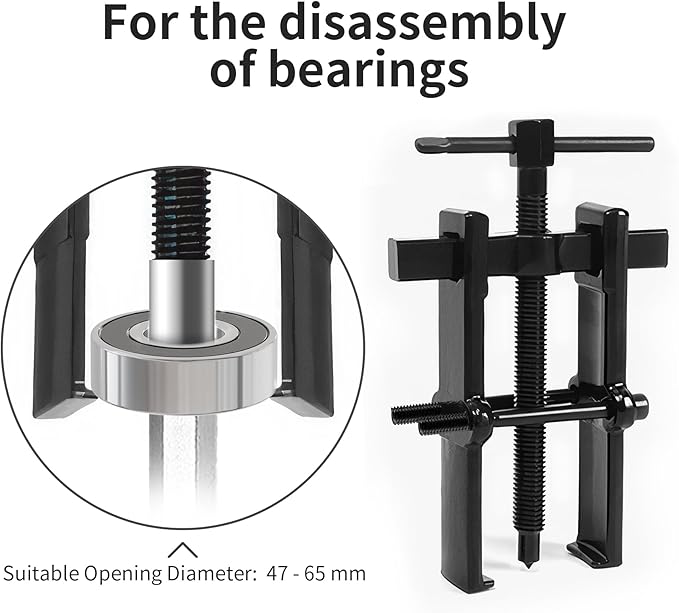 Beam 2 Jaw Puller 2.5" Universal Bearing Gear Pullers with 160mm T-Shaped Screw,High Carbon Steel Pullers,Adjuestable Pulley Removal Tool for Bearings/Flywheels/Pulleys Remove