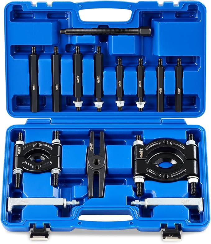 Bearing Puller Set, 5 Ton Capacity Bearing Separator, Pinion Wheel Bearing Removal Kit with 2" and 3" Jaws, Wheel Hub Axle Puller Set, Heavy Duty Bearing Splitter Tool Kit with Blue Case