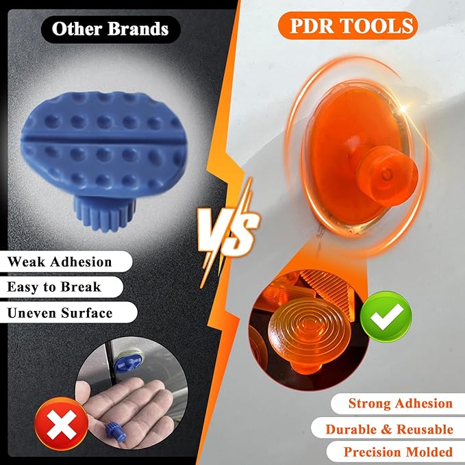 Car Dent Puller Kit with Slide Hammer & Suction Cups – 132pc PDR Tools for Auto Body & Hail Dent Repair – DIY Car Dent Repair Kit with Glue Gun, Rubber Hammer & Trim Tools