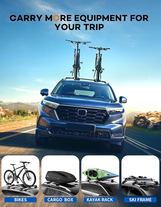 Roof Rack Cross Bars 220lbs Compatible with 2023 2024 2025 2026 Honda CRV CR-V & CRV Sport Hybrid, Heavy Duty Aluminum Crossbar Luggage Racks Roof Rails Rooftop Carrier Cargo Black