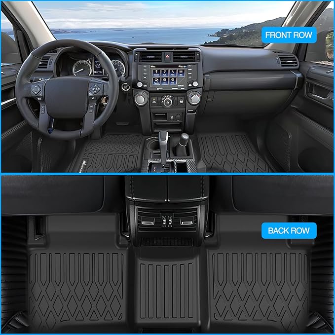 Nilight TPE Floor Mats for Ford Ranger SuperCrew Cab 2019 2020 2021 2022 2023 2024, All Weather Custom Fit Heavy Duty Floor Liners