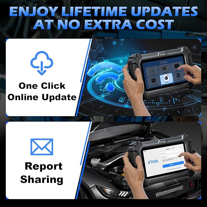 XTOOL D5 Car Code Reader and Reset Tool, Engine ABS SRS Transmission Car Diagnostic Tool with EPB Service, ABS Bleed, Throttle Relearn, Clear Check Engine Light Code Reader with 10 Resets, Free Update