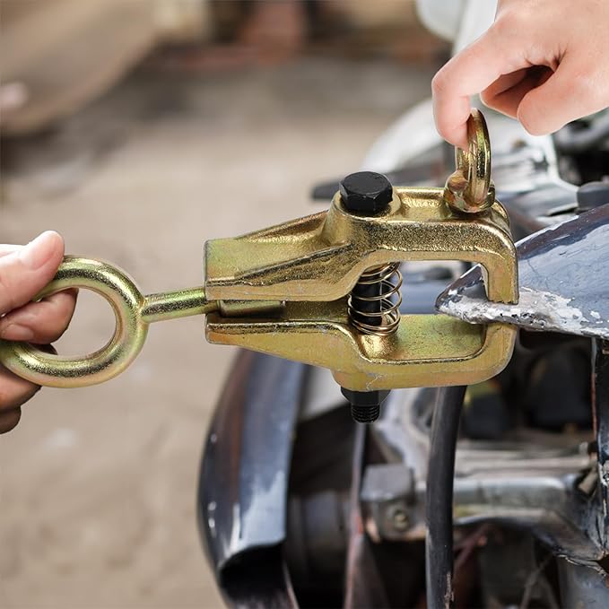 Hiceeden Heavy Duty Auto Body Clamp, 5 Ton 2 Way Auto Body Repair Tools, Frame Pull Clamp with Self-Tightening Grips for Top & Straight Automotive Car Vehicle Repair