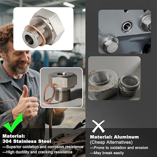 Oil Pressure Sensor Adapter M16-1.5 to 1/8" NPT, 304 Stainless Steel LS Oil Pressure Adapter for GM LS Series Engines LS1 LSX LS3 5.3L 6.0L 6.2L, LS Swap Oil Pressure Sensor Fitting