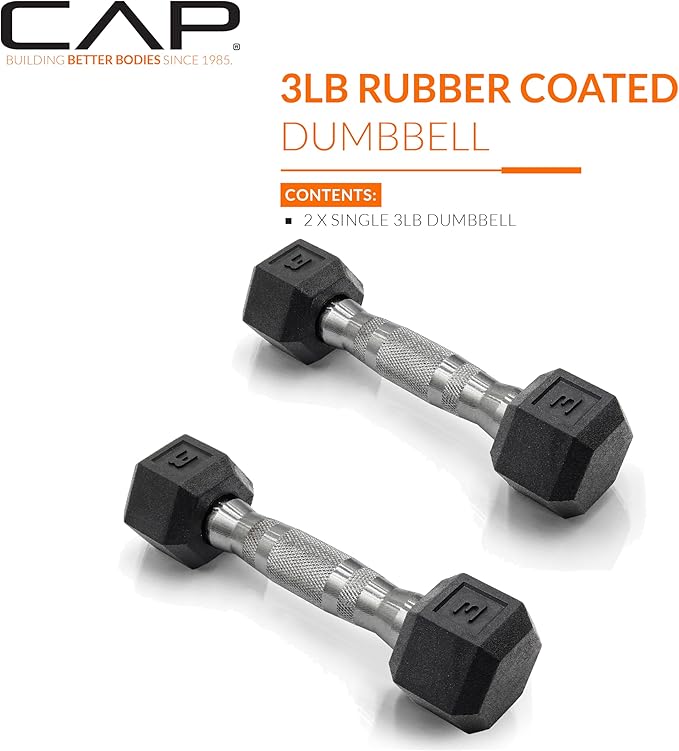 CAP Barbell Coated Dumbbell Weight | Multiple Options Pairs & Sets