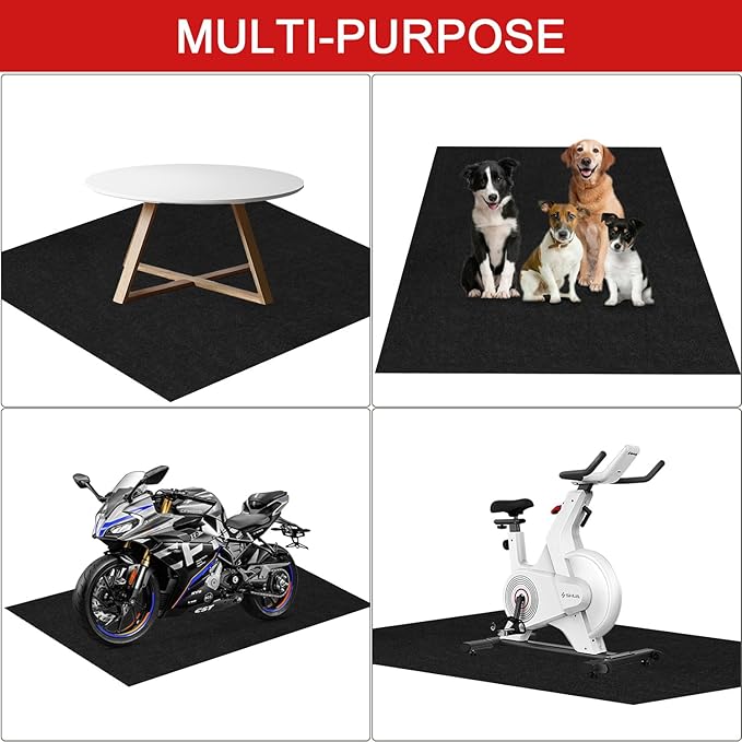 Golener Oil Spill Mat - 59”x72” Garage Floor Mat for Under Car, Absorbent Oil Mat, Rubber Floor Mats, Waterproof, Contain Liquid, Protect Garage Surface from Spills, Reusable, Washable, Durable, Black