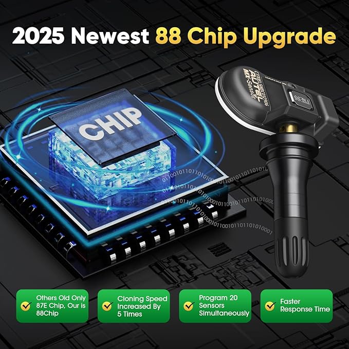 Autel TPMS Sensor Set of 20, 2in 1 MX-Sensor 315MHz + 433MHz Press-in, Universal Programmable for OEM Sensor Replacement, OE-Level 100% Cloneable by Autel TPMS Tool TS508 TS508WF (20PCS Rubber Stem)