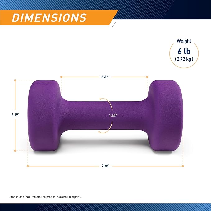 Marcy Colored Neoprene Dumbbell (Sold in Singles or Set) Hand Weights, Exercise Free Weights for Home Gym