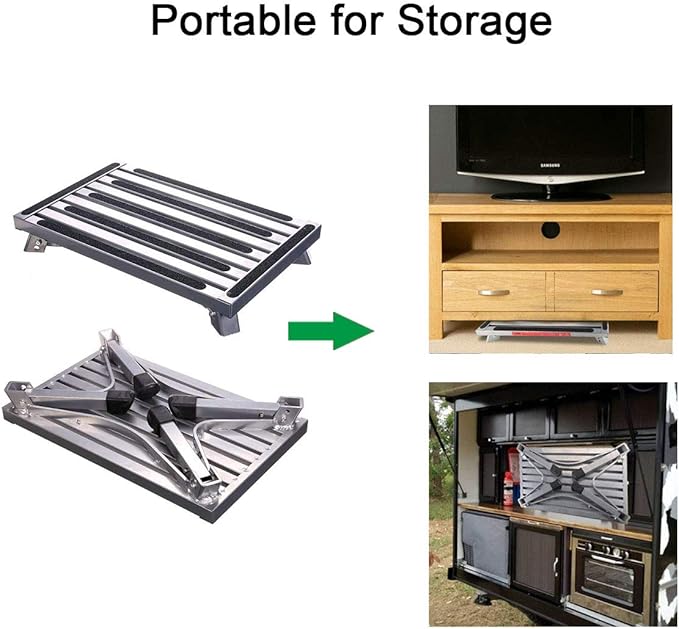 Portable RV Steps Platform Foldable Anti-Slip Rubber Feet 330lbs Load Capacity Durable Ladder Caravan Camping Tool Portable