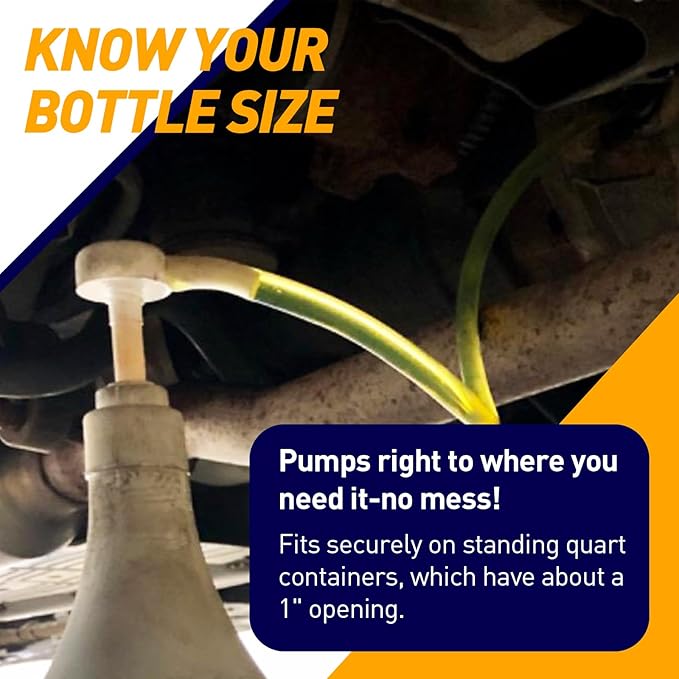 2-Pack 8cc Transfer Fluid Pump for Standard Quart Bottles - Lower Unit Gear Oil Pump and Hand Transfer Pump, Gear Oil Transfer Pump, Transmission and Differential Fluid (28mm), White