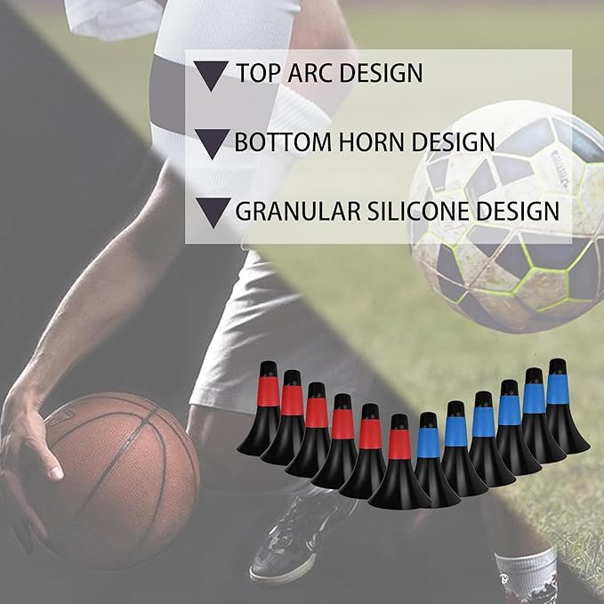 12 Pcs Sports Training Cones 9 Inch Agility Plastic Skating Marker Cones with Carry Bag for Kids Football Basketball Practice