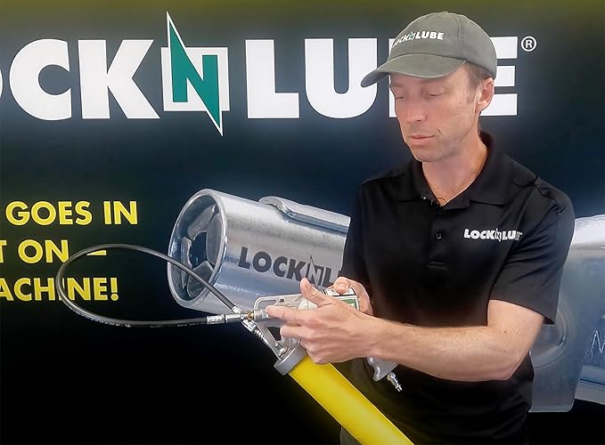 LockNLube 2-in-1 Pneumatic Grease Gun with Single Shot & Continuous Modes. Single-Shot and Continuous delivery Modes in one Grease Gun! Easily Switch delivery Mode with The Sliding Selection Lever.